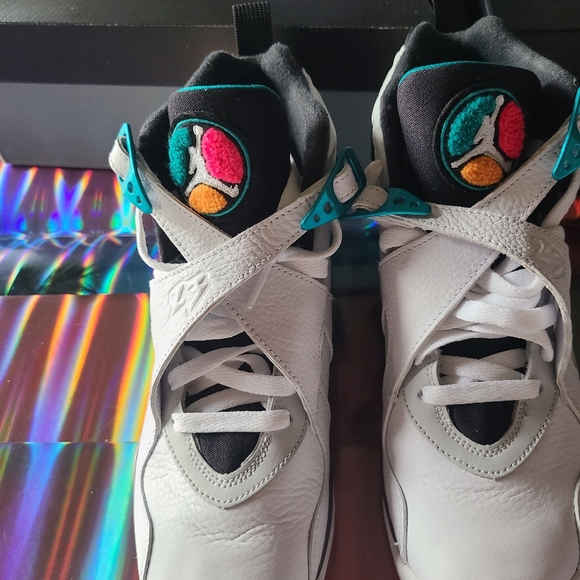 AIR JORDAN VIIIWHITE/TURBO GREEN Size 6.5 Y (Big Boys Size) - Picture 16 of 16